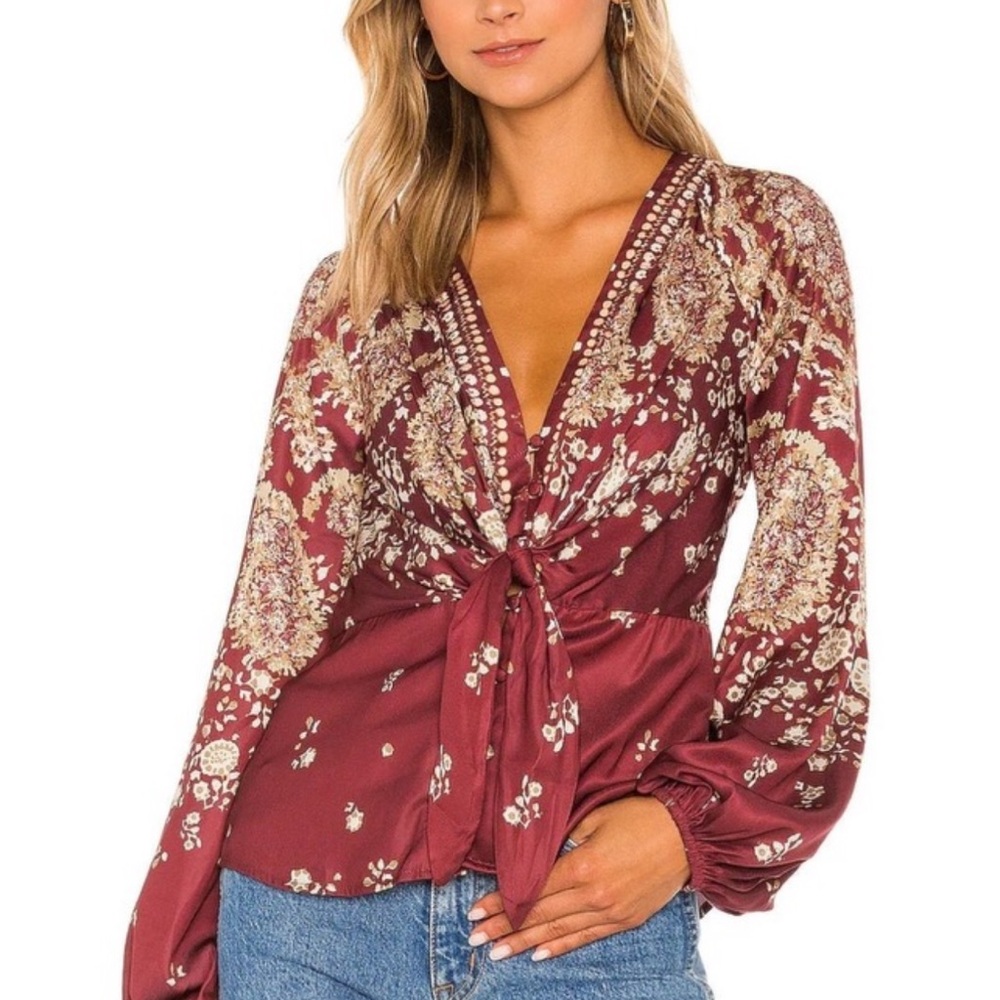 Free People RUN FREE maroon red TUNIC TOP NWT sz XS - Picture 7 of 12